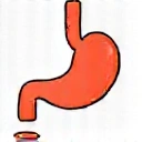 Emésztőrendszeri problémákat jelző diagram vagy ikon